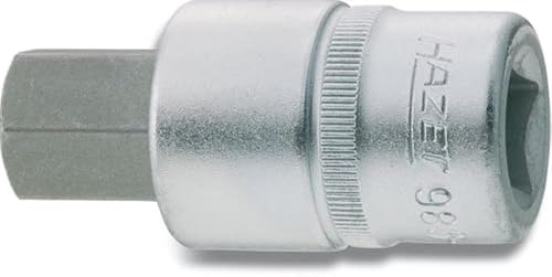 HAZET Schraubendreher-Steckschlüsseleinsatz 986-22, Kurze Ausführung | 1/2 Zoll (12,5 mm) Vierkant hohl, Antrieb 1/2 Zoll (12,5 mm) Vierkant hohl, Abtrieb Innensechskant Profil, Klinge Sonderstahl