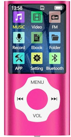 Lecteur MP3 16G lecteur mp3 lecteur mp4 10 heures de lecture de musique Lecteur vidéo Media Player avec Photo Viewer E-Book Reader Enregistreur vocal Argent