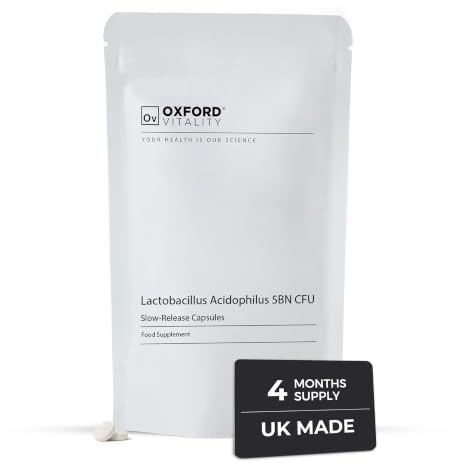 Acidophilus Lactobacillus Tablets | High Strength 550m CFU (Actual British Value) Helps Improve Bowel Function | by Oxford Vitality