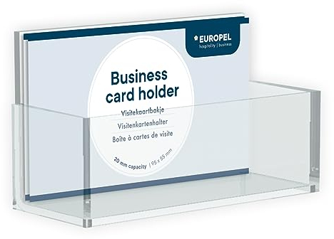 EUROPEL 350090-Visitenkartenhalter, Querformat, Transparent, Acryl, für Visitenkarten im Format 55 x 95 mm