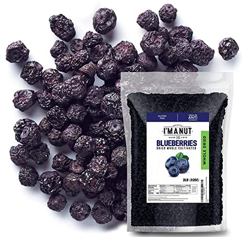 Dried Blueberries 2 lb (32 oz) – Gluten-Free & Peanut-Free, Slightly Sweetened – Great for Baking & Snacking – Berries with Benefits