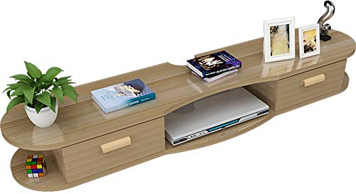 Axdwfd Floating Shelves Wall-mounted Set-top Box Shelf, Floating TV Cabinet Cabinet TV Bracket DVD Video Bracket With Open Storage Shelf TV Console 3 Size (color : Walnut, Size : 1.4m)