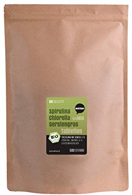 Wohltuer Bio Spirulina + Chlorella + Gerstengras - Mix 500g - Bio Algen Superfood Mix Tabletten in Rohkostqualität