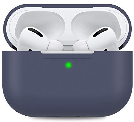 AHASTYLE AirPods Pro Case Protective Cover [Front LED Visible] Compatible with Apple AirPods Pro 2019 (Without Carabiner, Midnight Blue)