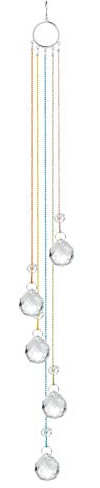 Kristall Sonnenfänger Regenbogen Fensterdeko: Hängende Kristallkugel Glas | Glas Anhänger & Deko Elemente. Ideal für Garten, Zuhause, Büro, Fenster und Raum Dekoration.