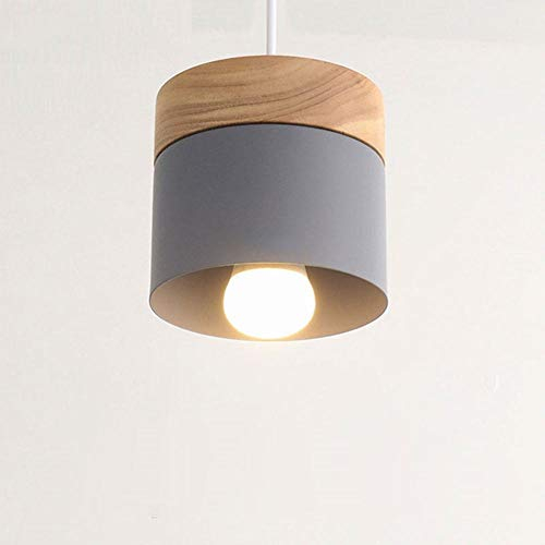 Pendellampe Nordisch Modern Einfache Eisen und Holz Süssigkeiten Farben Pendelleuchte für Hotel Büro Halle Teehaus Tea Bar Home Beleuchtungskörper-Grau