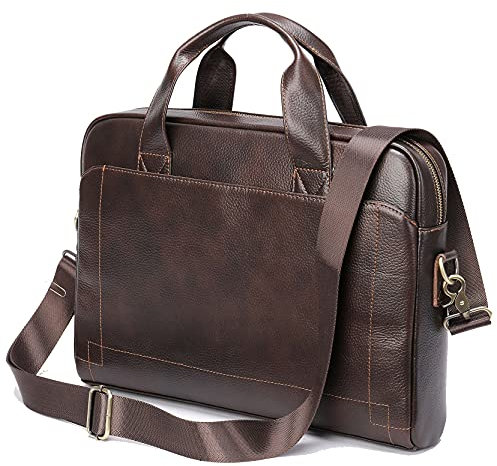 Herren Laptoptasche Arbeitstasche Handtasche, Mens Echtes Leder Business Aktentasche Klassische 13 Zoll Laptop Schulter Messenger Bag Arbeitsportfolio Satchel Crossbody Handtasche Laptop Businesstasch