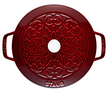 STAUB 26 cm Ghisa Giglio Francese Forno Granatina Rosso