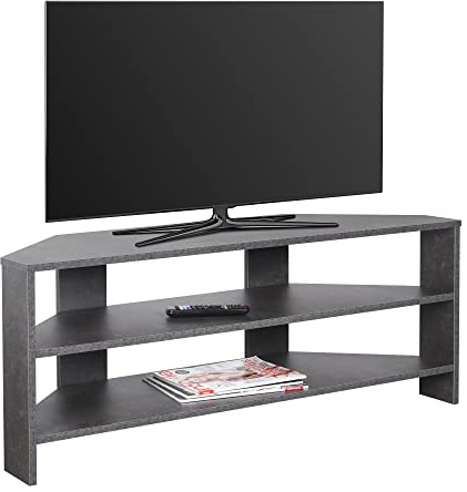 RICOO TV Schrank Lowboard Betonoptik Grau WM069-BG Fernsehtisch Holz Fernsehschrank 110 x 45 x 36 cm Eckschrank für Fernseher Tisch Sideboard Wohnzimmer Fernsehkommode