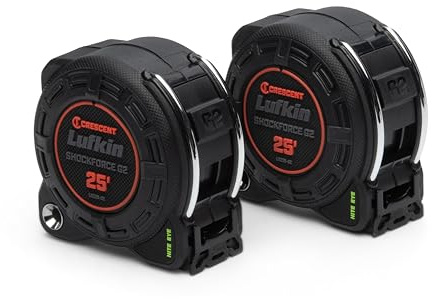 Lufkin Crescent Shockforce G2 25-ft Nite Eye, 2 Pack Tape Measure Set - L1225BSET2V-02