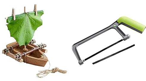 HABA 55684171 304244 - Terra Kids Korkboot-Bausatz(22,2 x 9,5 x 3,8 cm) & 304482 - Terra Kids Bügelsäge, ergonomische Säge für Kinder, je ein Holz- und Metallsägeblatt, mit Spannschraube
