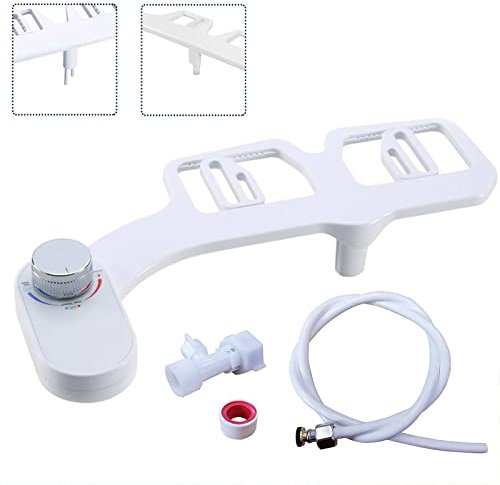 bcomedrag Bidet-aufsatz Für Wc-wassersprüher Für Wc-Sitz, Single Cold Double Spray (eine Damenwäsche Und Eine Po-wäsche), düse Versteckt, Für 58–207 Mm Wc