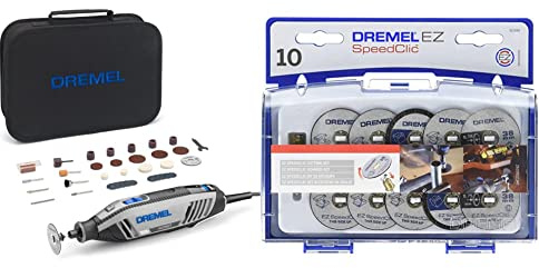 Dremel 4250 Outil Rotatif Multifonction 175W avec 35 Accessoires Vitesse Variable 5000-35000 tr/min & Kit d'Accessoires Dremel SC690 EZ SpeedClic - Coffret de Meules à Tronçonner