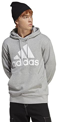 Adidas Homme Essentials French Terry Big Logo Hoodie, Medium Grey Heather, M