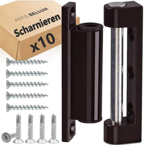 Ante Bellum Tür- und Fensterscharniere – Dauerhaft Ersatzscharniere für Türen und Fenster, universelle Fensterbeschläge Ersatzteile für Insektenschutztüren, Dreh-Kipp-Fenster, einfache Montage (Weiß)