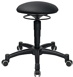 Drehhocker Body Balance m.Rl.Kunstlederpolster schwarz Sitz-H.420-550mm TOPSTAR