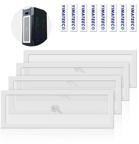 YIMATEECO PC-Dammfilter 360 mm, 4 st Magnetiskt Antidamm PVC-Fläktfilter för Datorväska PC Datorkylfilter (PVC Gentleman, 120x360 mm, 4 stycken, vit)