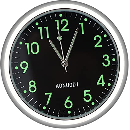 Artibetter Mini Auto Uhr Leuchtende Quarzuhr Für Fahrzeug Armaturenbrett Selbstklebende Miniuhr Mit Nachtlichtfunktion Uhrzeit Ablesen Bei Dunkelheit 1 Stück