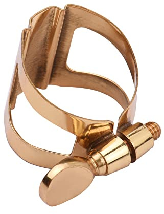 HUIOP saxofón,Ligadura de saxofón de Ajuste de un Solo Tornillo Ligadura Duradera compacta para saxofón Soprano,ligadura Saxo Alto