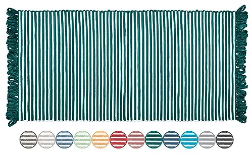 Lashuma Teppich Läufer waschbar in Smaragd Grün, Größe: Carpet 60x120 cm