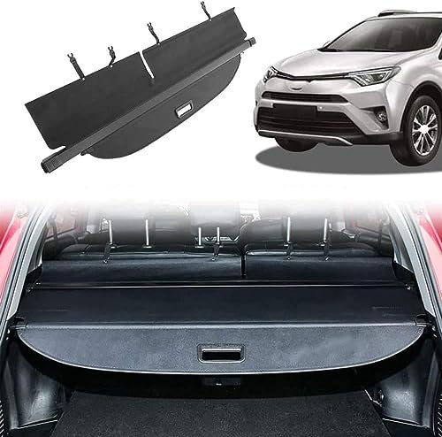 NOVSKI Einziehbarer Auto Laderaumabdeckung Rollo,für RAV4 2013 2014 2015 2016 2017 2018 Kofferraum Schutz Abdeckung Cargo Cover Dekoration Zubehör.