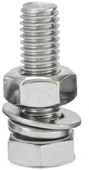 M6 M8 M10 M12 M14 M16 304 Edelstahl Außensechskantschraube Mutternsatz Kombinationsbolzen Große flache Federscheibe(40mm,M16-1pcs)