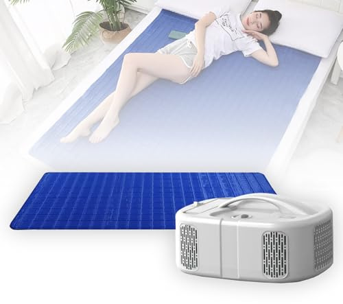 LIANGY Electric Water-Cooled Mattress, Dual-core Semiconductor Refrigerated Bed Cooling System, Sleeping Ice Pads and Bed Mat in Summer, Temp Range of 59-113°F, 90W,160×70cm