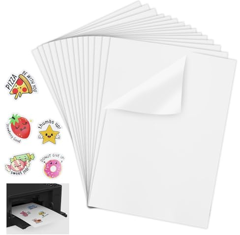 33 Stk A4 Selbstklebende Folien Bedrucken Klebefolien Druckerpapier Wasserfest Bedruckbar Vinylfolie Inkjet Vnyl Aufkleber Sticker Papier Drucker Etikette für Tintenstrahldrucker Laserdrucker