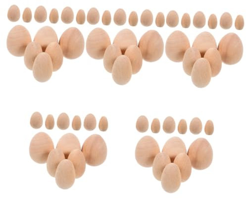 SEWACC 100stücke Unbehandelte Holz-eier Für Dekoration Ostern Holz-eier Für Bastelarbeiten Und Partys Für Kreative Handwerksprojekte Und