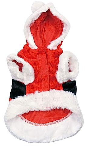 BESPORTBLE Hundepulli Weihnachten Für Kleine Hunde Bequemer Winterpullover Mit Kapuze Aus Warmer Fleece-Kleidung Für Feiern Und Fotos