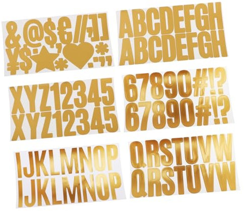 Artibetter Buchstaben Und Zahlenaufkleber Satz Selbstklebend Wetterfest Gold Glitzer Vinyl Briefkasten Fenster Dekoration Rückstandsfrei Ablösbar Für Scrapbooking Und Selbstgemacht
