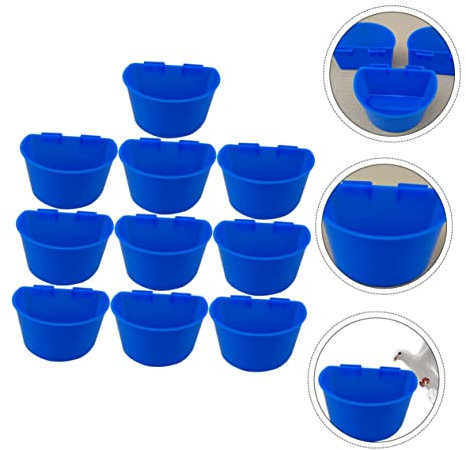 Supvox 10 Stücke Taubenfutterspender Verdickte Kunststoff Vogeltränke Wasser und Futternapf für Vögel Halbrunde Futter und Wasserbehälter Robuste Käfigtränke für Tauben und Vögel