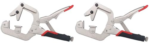 2Pcs Rotatable Jaws, Chrome Vanadium Steel C Clamp Locking Pliers Welding Clamp Pliers with 270° Rotation, Clamp 1in-2in, 2in-3in Pipes