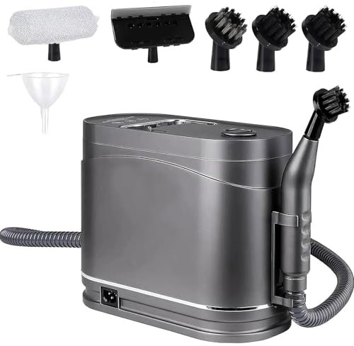 Pulitore a vapore portatile da 1500 W, pulitore a vapore multiuso da 105-130 °C con 5 testine, 2 modalità di pulizia, serbatoio dell'acqua da 1200 ML, vaporizzatore portatile, per tappeti, pavimenti