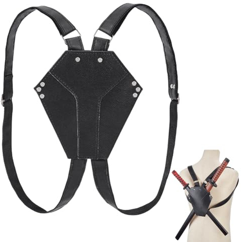 NBEADS Portaspada Posteriore, Borsa per Spada Nera Cintura per Spada Katana Spada Regolabile Rana e Fondina Posteriore per Katana Cintura per Feste di Cosplay Costumi Da Eroe Ninja Cosplay Anime