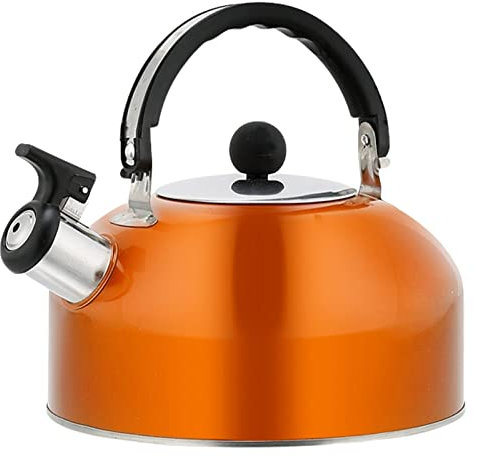 PLMNBQWE Bouilloire de Voyage 1,8 L, cuisinière à gaz, Bouilloire sifflante, théière pour Voyages, randonnée, Cuisine, poignée Ergonomique, théière pour la Maison, Le Bureau, Le Restaurant