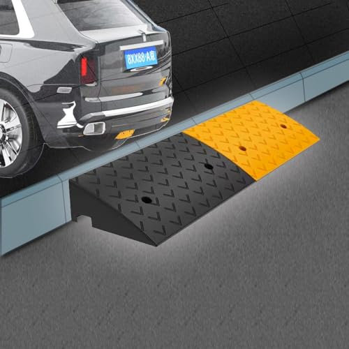 QSPNVFB Auto Auffahrrampe, Gummi Rollstuhl-Bordsteinrampe, Tragbare Gehwegrampe Schwellenrampe Laderampe Schwerlastrampen Für Fahrrad Handwagen Roller(100x38x15 cm (39x15x5.9))
