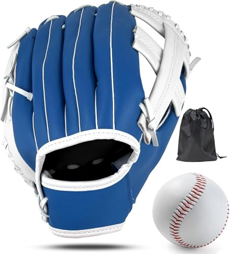 LeapBeast Guante de Béisbol, Jarra Softball Guantes Mano Izquierda Suave PU con 1 Pelota Suave para Niño/Adolescente/Adulto Profesional de Béisbol