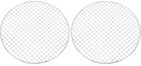 sourcing map 2 Stück rundes Grillrost, Durchmesser 29 cm, Edelstahl-Grillrost, Kreuzdraht, Grillrost zum Kochen, Backen, Luftfritteusen-Gestelle, Silber