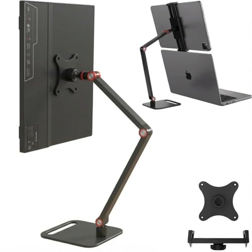 Upgrade Height Portable Monitor Stand for 4-17.3 Inch Screen, Tablet Stand Holder for iPad,Kindle, VESA Mount Monitor Stands, Universal Expandable Display Base Height Adjustable Up to 15.5''