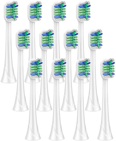 12x Ondomed Aufsätze M1 für alle HX-Philips Sonicare Ersatzbürsten - weiß | Kompatible Aufsteckbürsten - Bürstenköpfe Medium-Weich, Modell M1, Alternative zu HX6018, Click-on-System