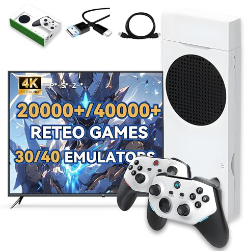 M88 Console de Jeu rétro 4K Game Stick,20000+ Jeux,30+ émulateurs,4-Player Online Battles,Console vidéo de Jeu Arcade 1080P avec Double 3D Rocker Plug and Play Console émulateur pour la TV (128G)