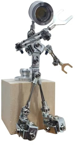 Torquino Lampada da tavolo robot in metallo, modello meccanico per camera da letto, ufficio, comodino, bar, modello puzzle in metallo Steampunk, regalo creativo per adulti