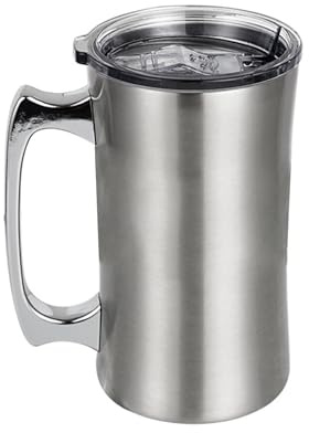 Vasos de cerveza plateados de doble pared, acero inoxidable, tazas de viaje para acampar al aire libre, fiestas, hombres, vasos de cerveza aislados de doble pared con tapa