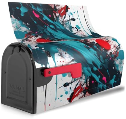 Abstract Paint Splashes Print Reusable Waterproof Mailbox Cover Magnetic for Unique Easy toIdentify Mailboxes