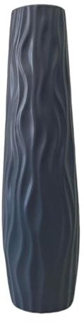 KiBcsLic Bodenvase Große Dekovase Standvase Zylinder Vase Kunstblume Aus Hochwertigem Pp mit Einzigartigem Mattem Finish Und Leichter Reinigung für Wohnzimmer, Grau