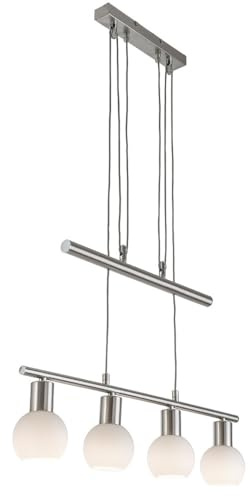 easy! BY FHL Kabellose Tageslicht Tischlampe RIVA mit Touchdimmer - Schwarz/Opalglas - Höhe 34,5cm
