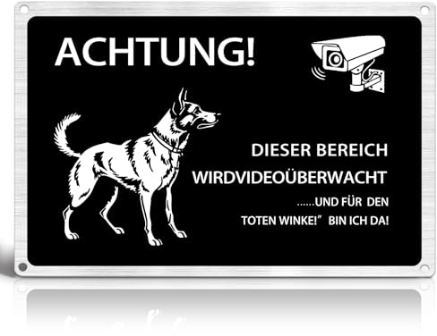 Zippicks Cartel Videovigilancia 30 x 20cm, Cartel Zona Videovigilada, Carte l Perro Peligroso Aluminio, Señal Zona Videovigilada, Carte de Cuidado con Autoadhesivo
