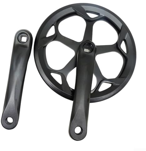 Plato 52T individual para bielas de velocidad con brazo de manivela de 165 mm para bicicleta eléctrica, bicicleta de carretera, bicicleta de montaña, bicicleta fixie compatible con soporte inferior de