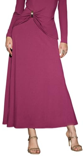 Ystguic Maxi Skirts for Women Elastic Waist Casual Comfy Flare Flowy A-Line Long Dress 2025 Trendy Vocation Medium YG068 Purple M